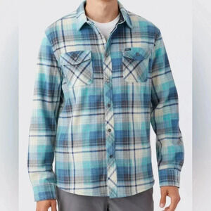 O’Neill 4X Tall superfleece glacier blue plaid button up jacket men’s winter